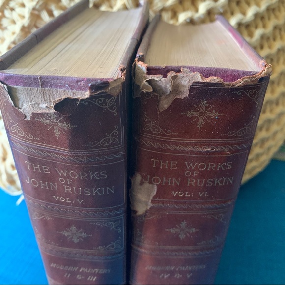 Lot Of 2 Books The Works Of John Ruskin, Vol. V, VI Modern Painters. - Picture 3 of 9